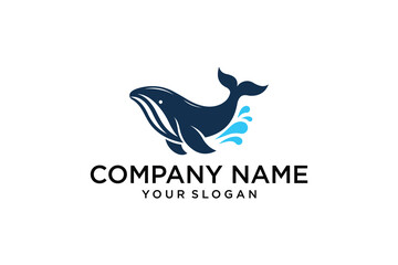 Whale logo design template isolated 