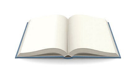 Fototapeta premium Minimalist Flat Open Book with Blank Pages Education Element