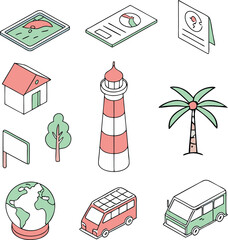 Plan your dream vacation with this fun travel icons set perfect for website design, apps and presentations. Get inspired and start exploring now!