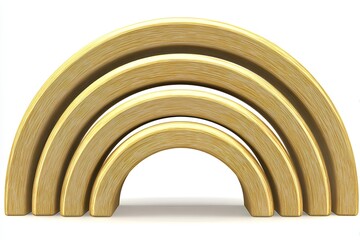 Wooden children's toy featuring a beautifully crafted rainbow stacking set, showcasing smooth curves and natural wood grain, perfect for imaginative play and early learning development