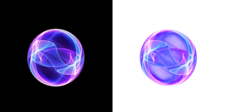 This vibrant Colorful Light Sphere Waves Digital Art PNG features an abstract design with a transparent background