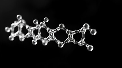 Xylose molecular structure isolated on black