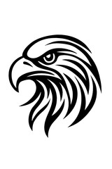 Obraz premium Stylized Tribal Eagle Head Vector Icon - Fierce Bird Mascot Emblem Design
