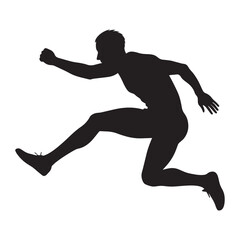 “Athlete Silhouette Jumping – Dynamic Sports and Fitness Illustration”