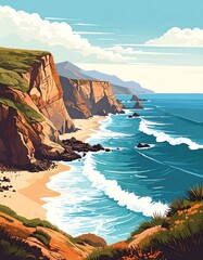 Coastal landscape painting