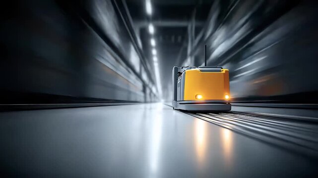 Unmanned Tracked Vehicle Traveling at High Speed in Tunnel