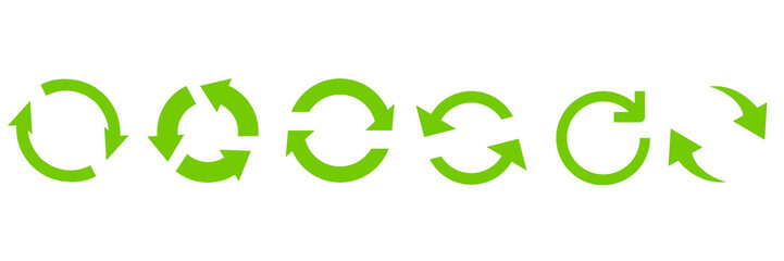 vector illustration set of arrow, set of recycle arrow icons, recycle symbol, recycling icon, recycle, reuse, reduce, ecology, 