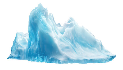 Obraz premium A stunning. large iceberg with intricate ice formations and a blue hue. set against a white background. ideal for nature and climate change themes