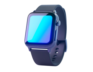 3D smartwatch icon isolated on transparent background. Realistic wearable technology and fitness symbol, perfect for health, gadgets, digital, technology, lifestyle, and innovation design projects.