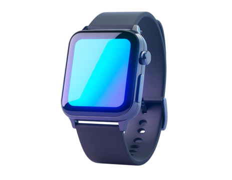 3D smartwatch icon isolated on transparent background. Realistic wearable technology and fitness symbol, perfect for health, gadgets, digital, technology, lifestyle, and innovation design projects.