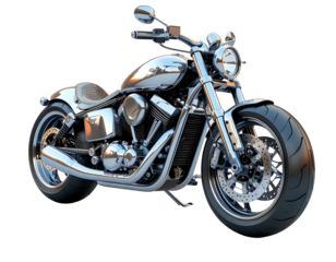 3D motorcycle icon isolated on transparent background. Realistic transportation and personal mobility symbol, perfect for urban travel, delivery, commuting, vehicle, speed, and automotive design.