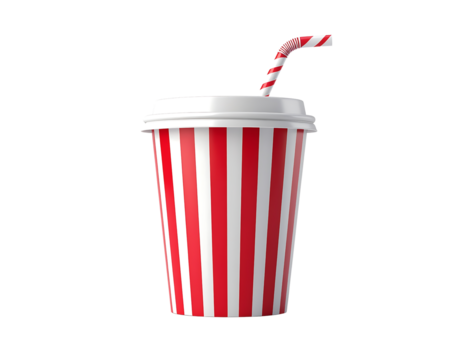 3D soda cup icon isolated on transparent background. Realistic beverage and fast food symbol, perfect for restaurant, cafe, drink, refreshment, fast food, and dining design projects.