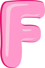 Pink Bubble Gum Letter F