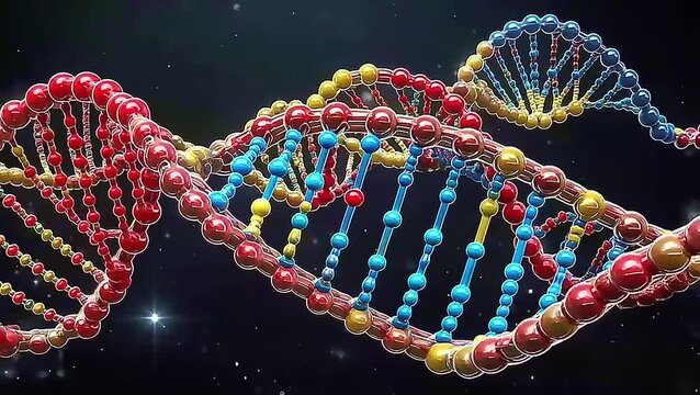 DNA helix on black background