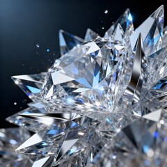 diamond crystals on a blue background