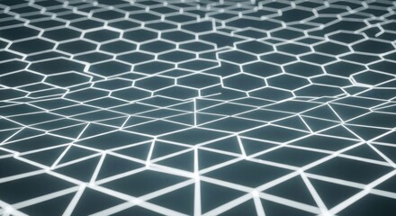 Abstract hexagonal grid, light trails