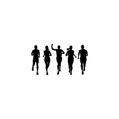Silhouettes, Running man and Women Silhouettes, Athletic, Collection, Sport Silhouette, Sprint, Run, Sprinter, Win, Lifestyle, Marathon, Vector illustration 