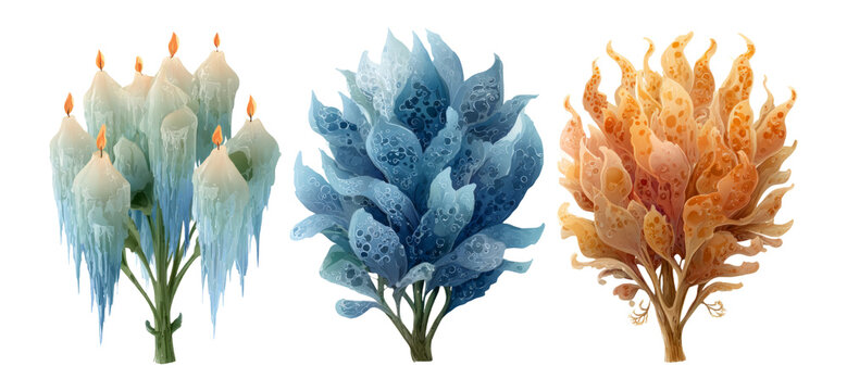 Fototapeta Artistic Floral Arrangement with Unique Colors and Shapes on Transparent Background