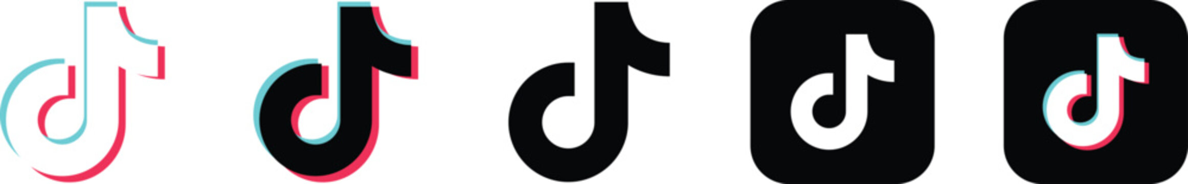 Tiktok logo icon set