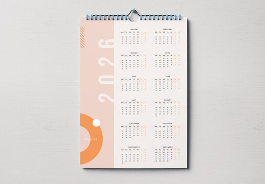 2026 Wall Calendar Template