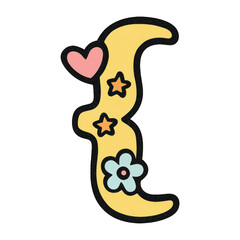 Fototapeta premium PNG Playful decorative letter illustration.
