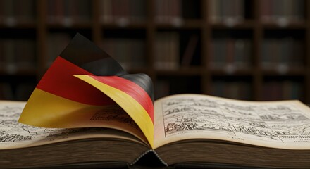 Open book with german flag