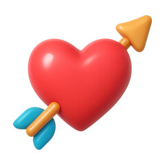 PNG Colorful heart with arrow