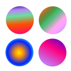 colorful round color palette button set without background