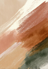 Fototapeta premium Abstract art with soft earthy colors and textured brush strokes creating a calming atmosphere in a modern space