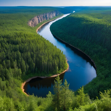 Viewpoint That Calls Devil's Finger on Usva River in Ural Mountains. Perm Region, Russia.