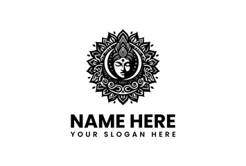 Ornate Buddha Face in Mandala Style with Intricate Floral and Geometric Details.