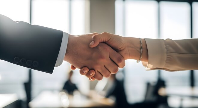 Business Handshake Symbolizing Trust and Successful Partnership