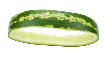 Watermelon Rind Slice with Green and Light Yellow Colors.