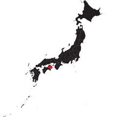 Tokushima Prefecture on Japan Map