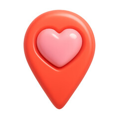 Fototapeta premium PNG Heart-shaped map pin illustration.