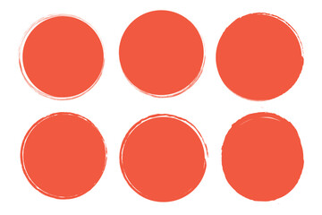 vector set of grunge circle brush vector illustration. Abstract  paint brushstroke circles pack. Set of brush circle. Set of circle,  paint, ink, dirt