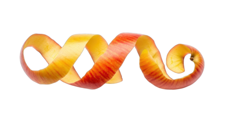Continuous Spiral of Red Apple Peel Fruit Skin Swirl.