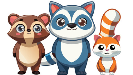 
animal, fox, cartoon, skunk, vector, dog, illustration, cat, love, set, baby, teddy, toy, fun, art, cute, pet, brown, heart, funny, character, adorable, kid, valentine, animals, childhood, farm, land