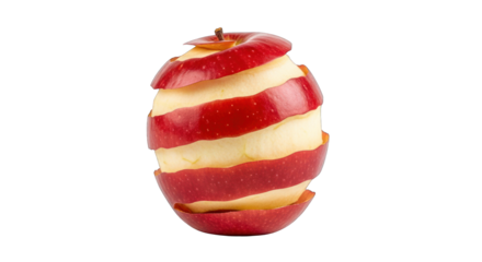 Creative Peeled Apple with Spiral Peel Design.