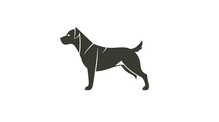 Silhouette of a dog standing in profile, showcasing its body shape and features.