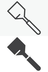 Kitchen spatula line outline solid different style icon set pack
