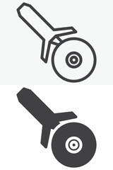 Pizza cutter line outline solid different style icon set pack