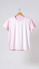 Realistic Unisex Maroon Brown T Shirt Mockup Flat Hanging on Neutral Background
