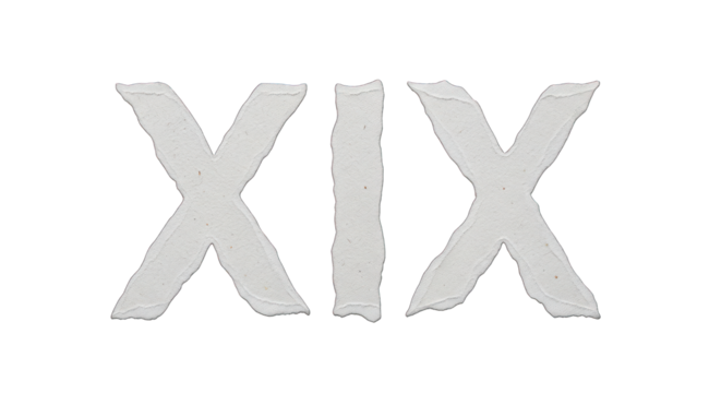 Text XIX Made of Ripped Paper.