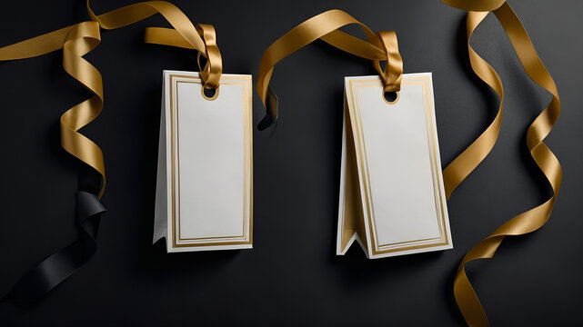 Blank Gift Tags with Gold Ribbons