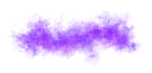 Thick violet smoke cloud on transparent background isolated on black for atmospheric visual effects or overlays