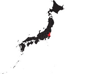 Ibariki Prefecture on Japan Map