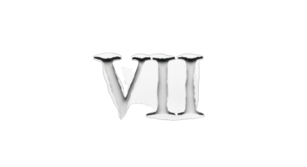 Distorted Roman Numeral Seven VII in Black and White.