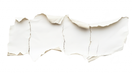 A close-up view of crumpled. torn white paper its textured surface. ideal for backgrounds or creative designs. with a clean white backdrop enhancing its visual appeal