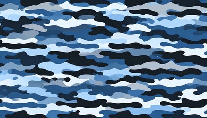 Abstract blue camouflage pattern